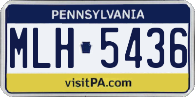 PA license plate MLH5436