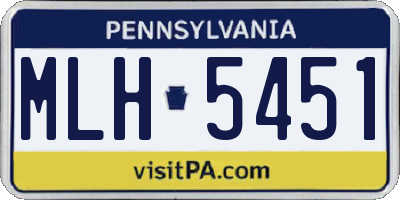 PA license plate MLH5451