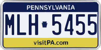 PA license plate MLH5455