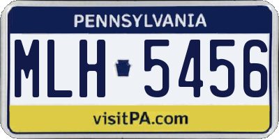 PA license plate MLH5456