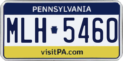 PA license plate MLH5460