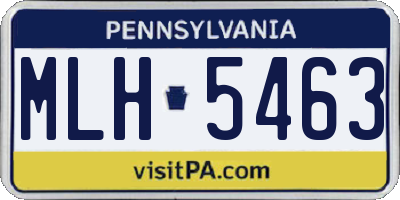 PA license plate MLH5463