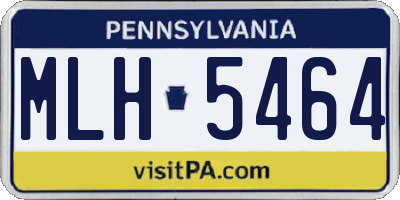 PA license plate MLH5464