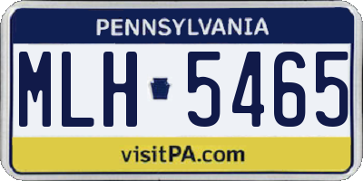 PA license plate MLH5465