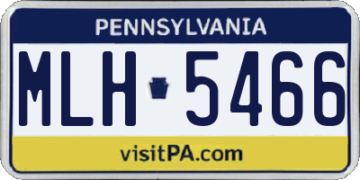 PA license plate MLH5466