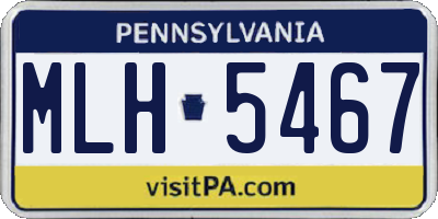 PA license plate MLH5467