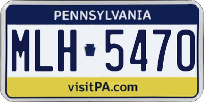 PA license plate MLH5470