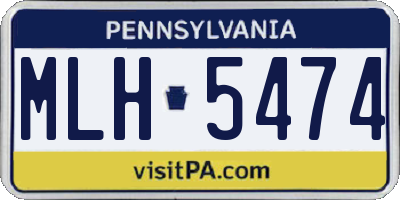 PA license plate MLH5474