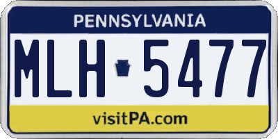 PA license plate MLH5477