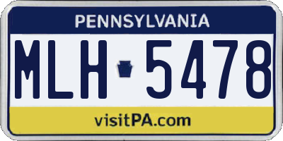 PA license plate MLH5478