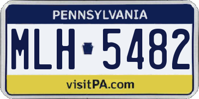 PA license plate MLH5482
