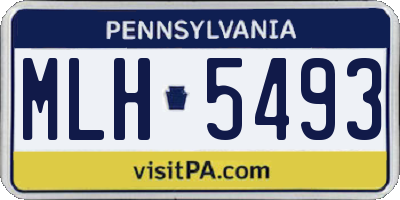 PA license plate MLH5493