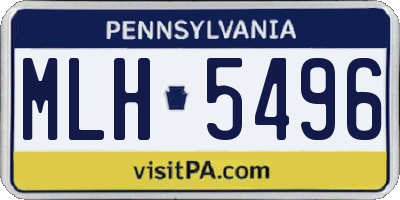 PA license plate MLH5496