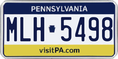 PA license plate MLH5498
