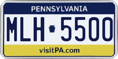 PA license plate MLH5500