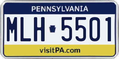PA license plate MLH5501