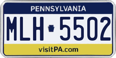 PA license plate MLH5502