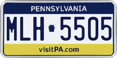 PA license plate MLH5505