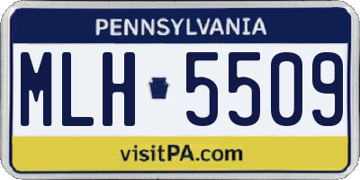 PA license plate MLH5509