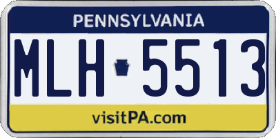 PA license plate MLH5513