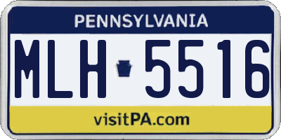 PA license plate MLH5516