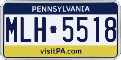 PA license plate MLH5518