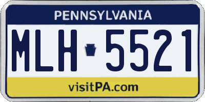 PA license plate MLH5521