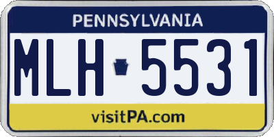 PA license plate MLH5531