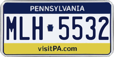 PA license plate MLH5532