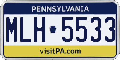 PA license plate MLH5533