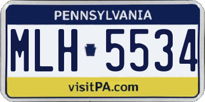 PA license plate MLH5534
