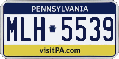 PA license plate MLH5539