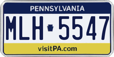 PA license plate MLH5547