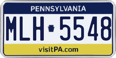 PA license plate MLH5548