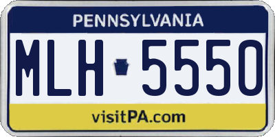 PA license plate MLH5550