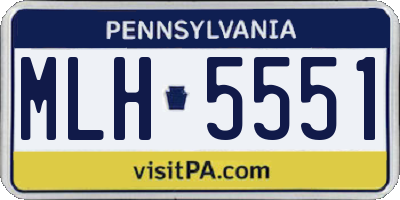 PA license plate MLH5551