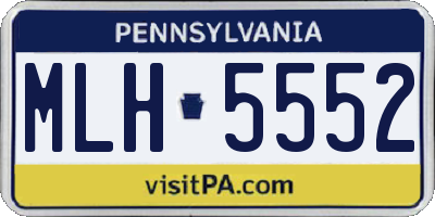 PA license plate MLH5552