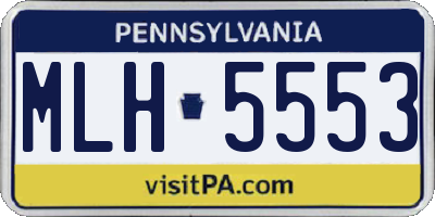 PA license plate MLH5553