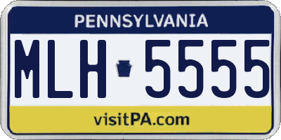 PA license plate MLH5555