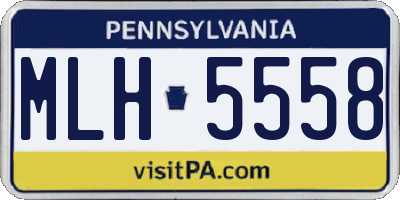 PA license plate MLH5558