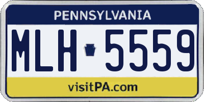 PA license plate MLH5559