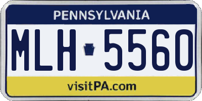 PA license plate MLH5560
