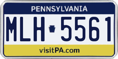 PA license plate MLH5561