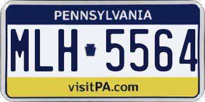 PA license plate MLH5564