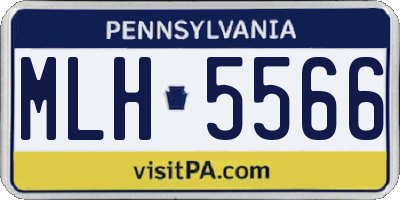 PA license plate MLH5566