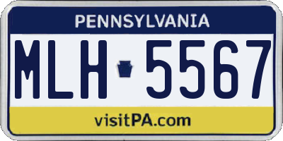 PA license plate MLH5567