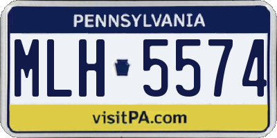 PA license plate MLH5574