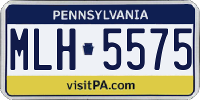 PA license plate MLH5575