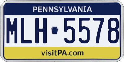 PA license plate MLH5578