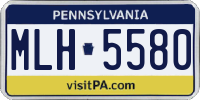 PA license plate MLH5580